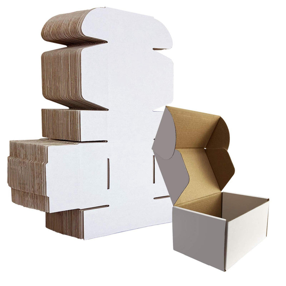 6x4x3 inches Shipping Boxes Set of 25, White Corrugated Cardboard Box Literat...