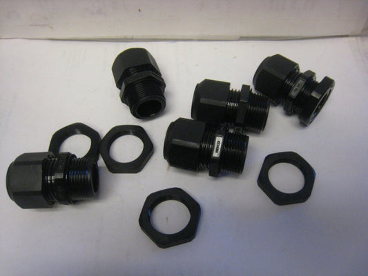 3219, Heyco, Pg16 Liquid Tight Cord Grip Black, Lot of 5