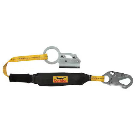 Condor G8353lt Rope Grab With Lanyard, Steel, 310 Lb, Yellow/Black, For Rope