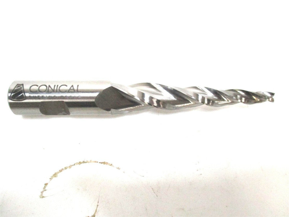 Conical Tool (D-413) .705 x 3/4 x 3-1/4 x 5-5/8 3-Flute RH HSS Tapered End Mill 