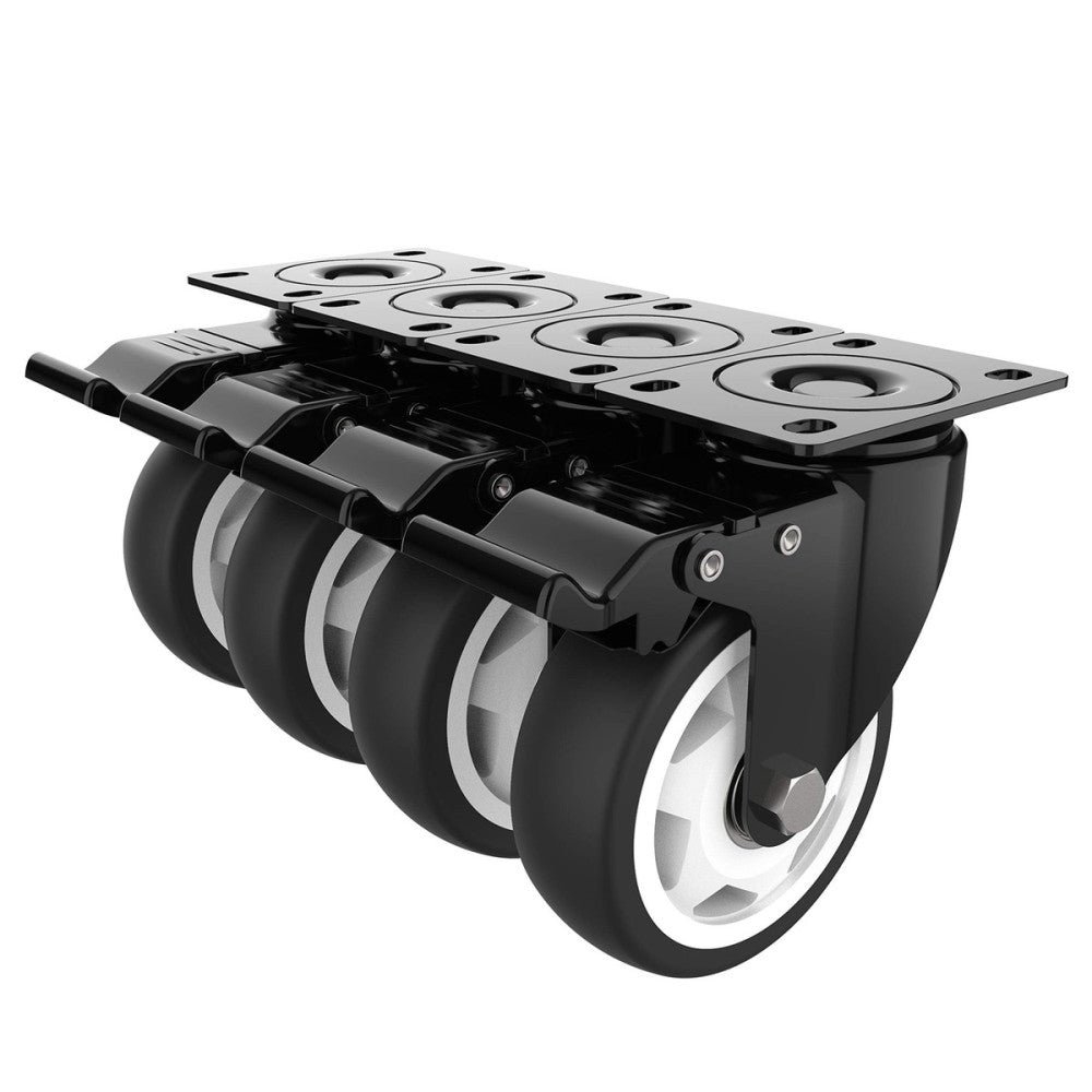 4 inch Swivel Caster Wheels with Safety Total Lock, 360 Degree Heavy Duty Pla...