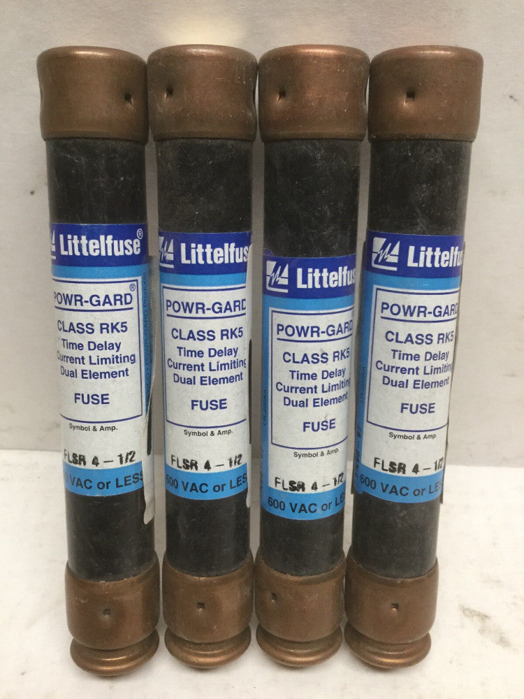 Littelfuse FLSR 4-1/2 POWR-GARD Time Delay Dual Element RK5 Fuses (Lot of 4)