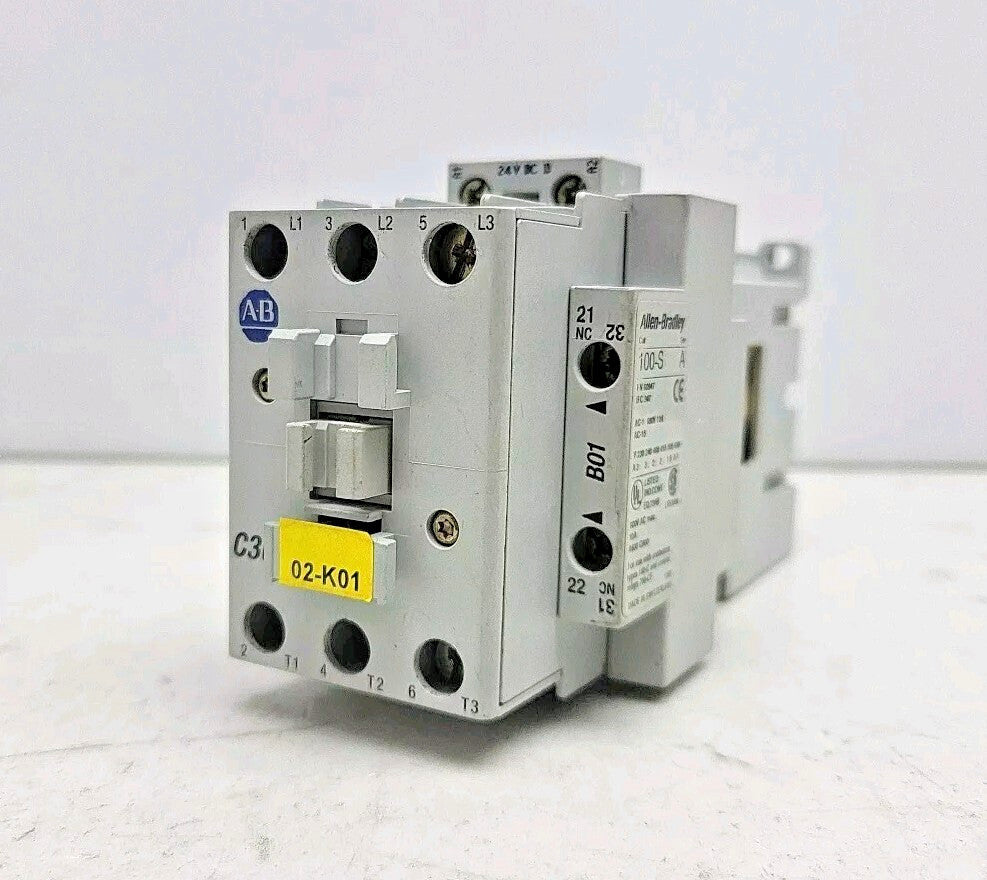 Allen Bradley 100-C30D*00 Series A Contactor 24 Vdc w/ 100-S Auxiliary Contact 