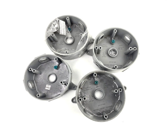4pcs Taymac 4" Round Weatherproof Outlet Box Five Hole 15.8 CUIN