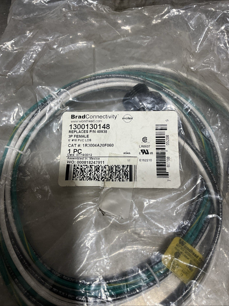 Brad Connectivity, 1300130148, Replaces P/N 40938, NOS