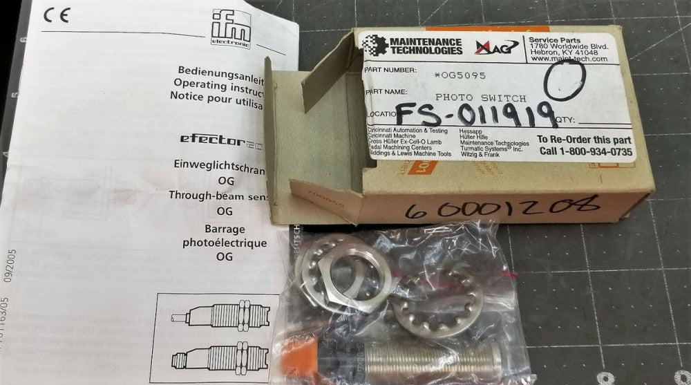 IFM, OG5095, OGS-00KG/V4A/US Efector Proximity Sensor Switch [OFB4]