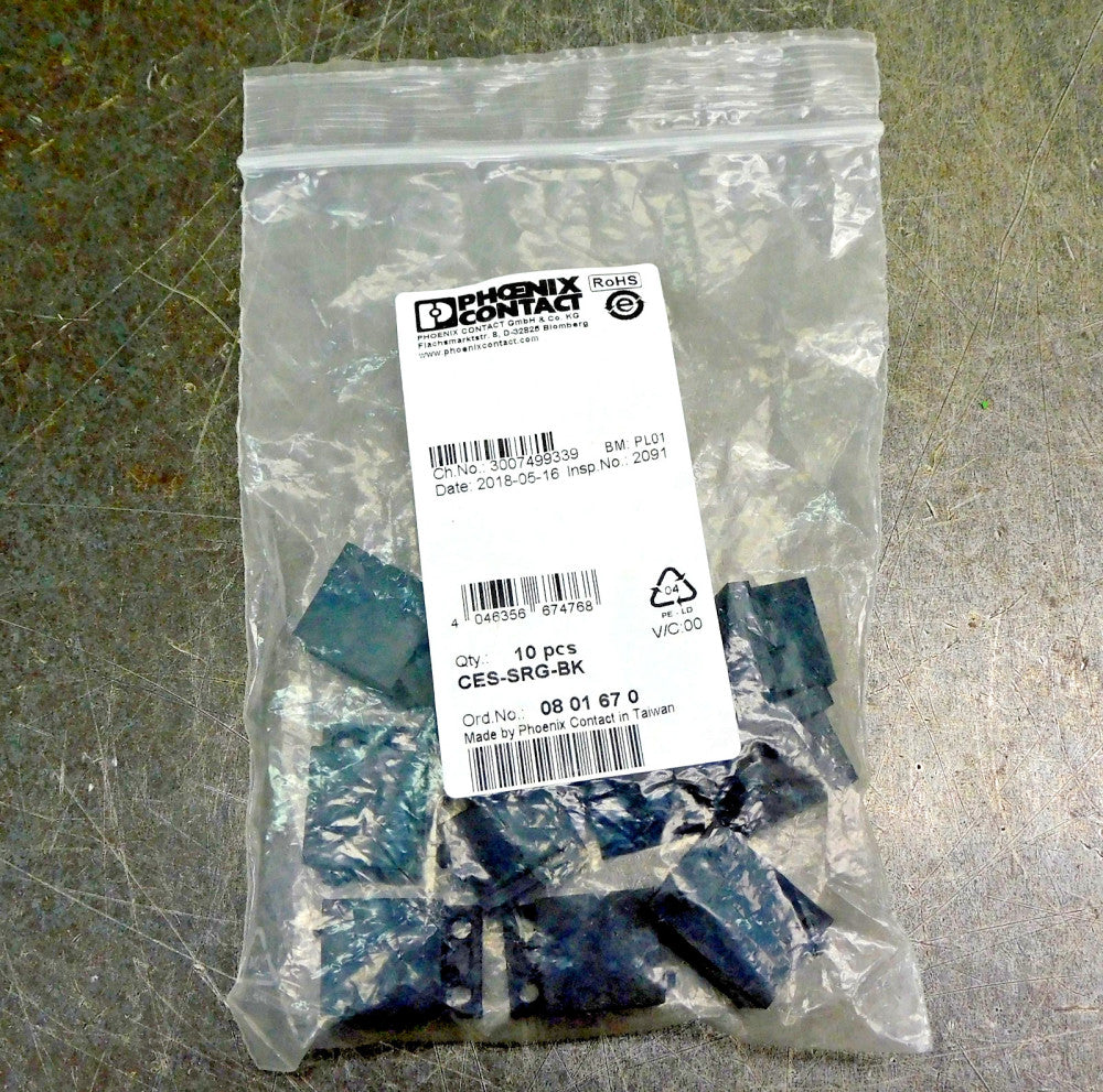 Phoenix Contact CES-SRG-BK Small Closed Blind Sleeve Lot of Twelve (12)