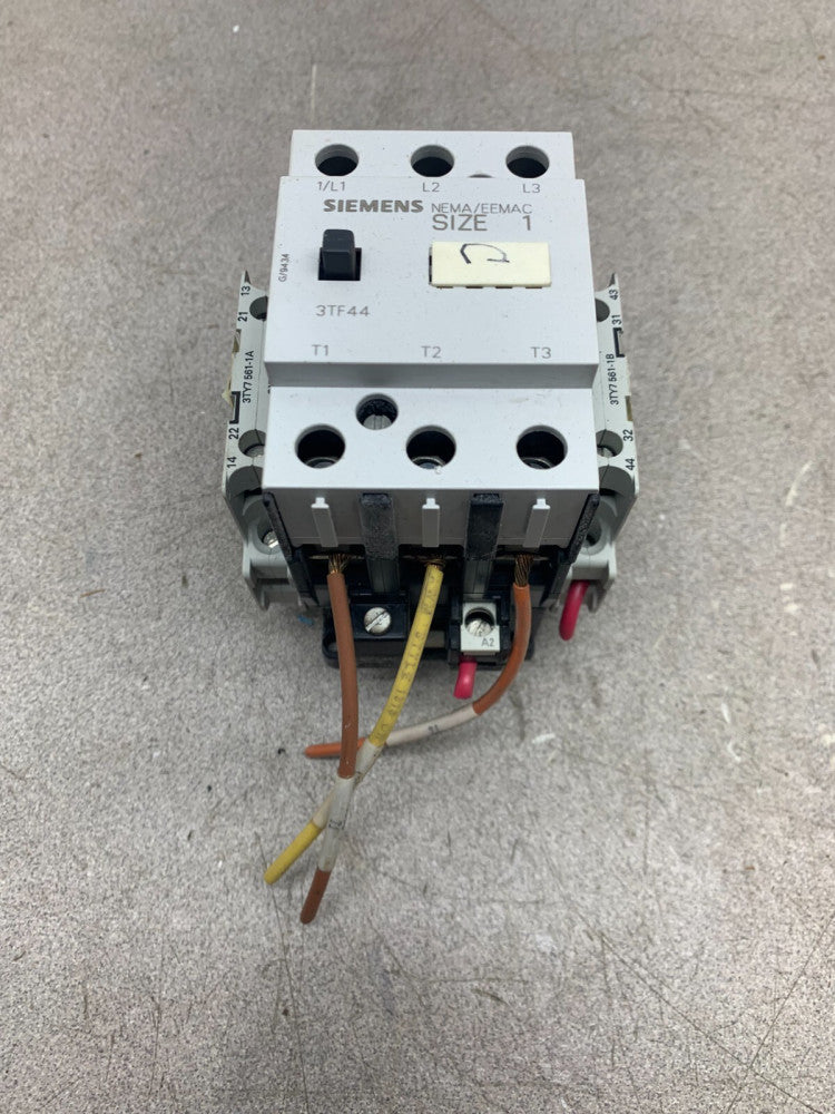 USED SIEMENS 3TF44 SIZE 1 STARTER 110/120V. COIL 3TF4422-0A1