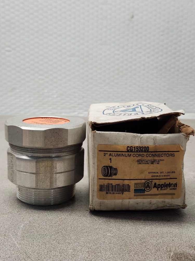 NEW IN BOX APPLETON 2" ALUMINUM CORD CONECTOR CG153200
