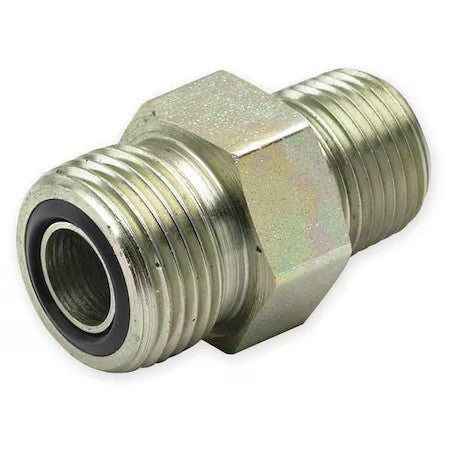 Parker 8-8 Flo-S Connector,Zinc Pltd Steel,Mxorfs,1/2In