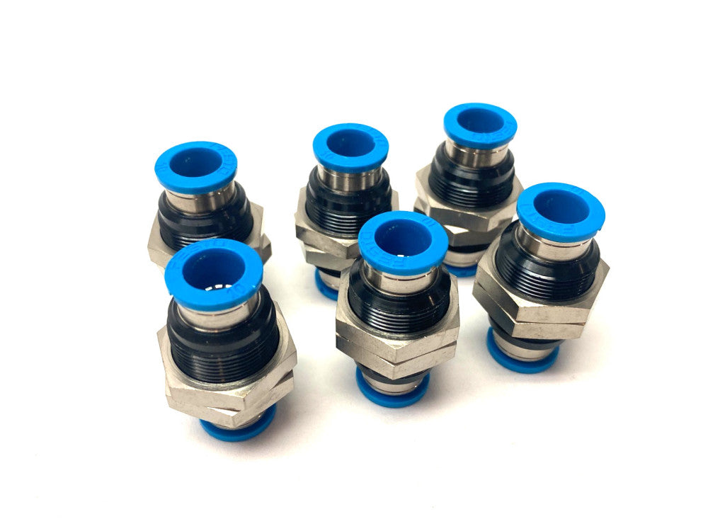 Festo QSS-10 Push-In Bulkhead Connector 10mm Tube 153160 LOT OF 6