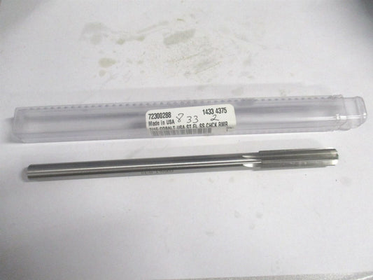 (1433-0.4375) 7/16" x 1-3/4" x 7"Straight Shank Cobalt 6-Flute Chucking Reamer 