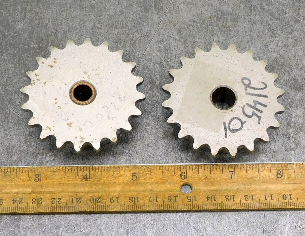 Martin 35B20 Roller Chain Sprocket #35 20 Teeth 1/2" & 3/8" Bore Lot of Two (2)