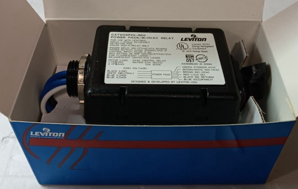 NEW LEVITON OSP20-RD0 OCCUPANCY SENSOR POWER PACK 20 AMP 120/277 VAC BLACK