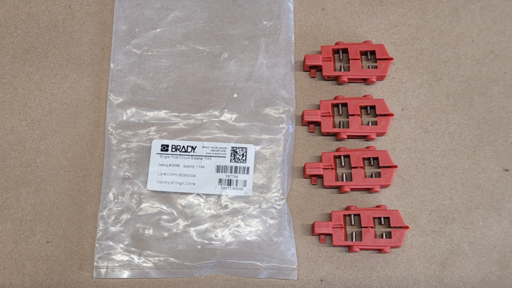 Lot of 4 Brady 65688 Single Pole Circuit Breaker Lockouts