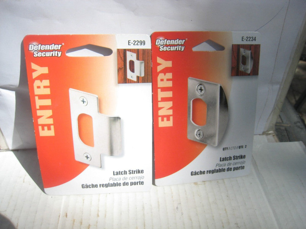 2 Packs Defender Security Strike Chrome 1-3/4 In. Lip Strike Plate E 2234 &2299
