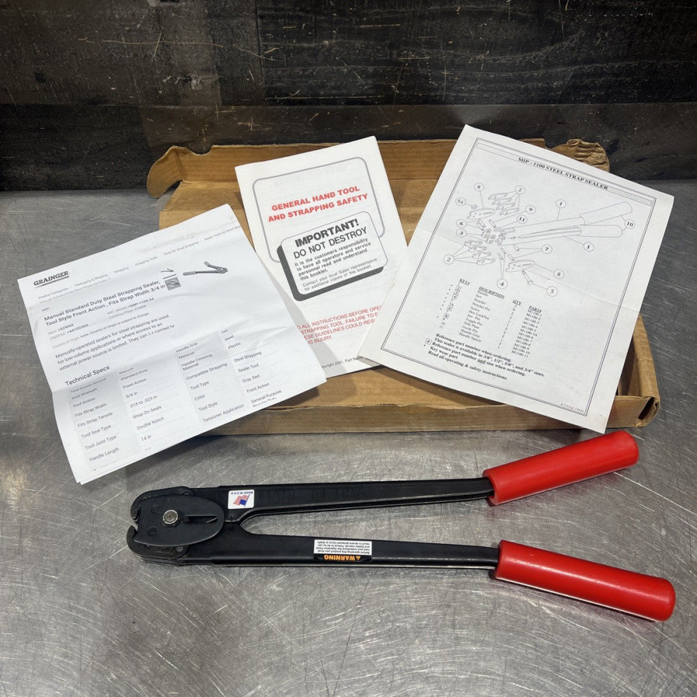 MIP 1100-34 HEAVY DUTY SEALER FOR STEEL STRAPPING Nos Surplus