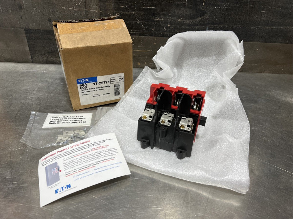 Eaton 60A Generic Switch Base Assembly 17-25771 Red Top Lug Stop NF Fusible Nos