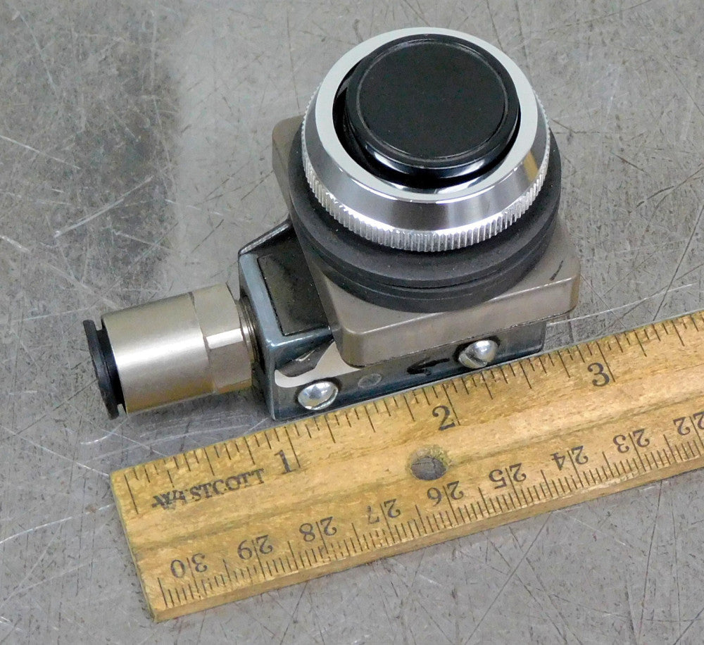 Bimba Mead EXH Micro-Line 3-Way Manual Air Valve Black Push Button 1/8" NPT