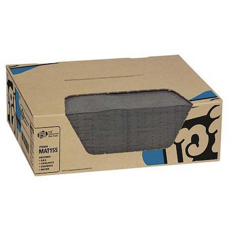 Pig Mat155 Sorbent Pad, Universal, 11 Gal Vol Absorbed Per Pkg, 15 In X 20 In,