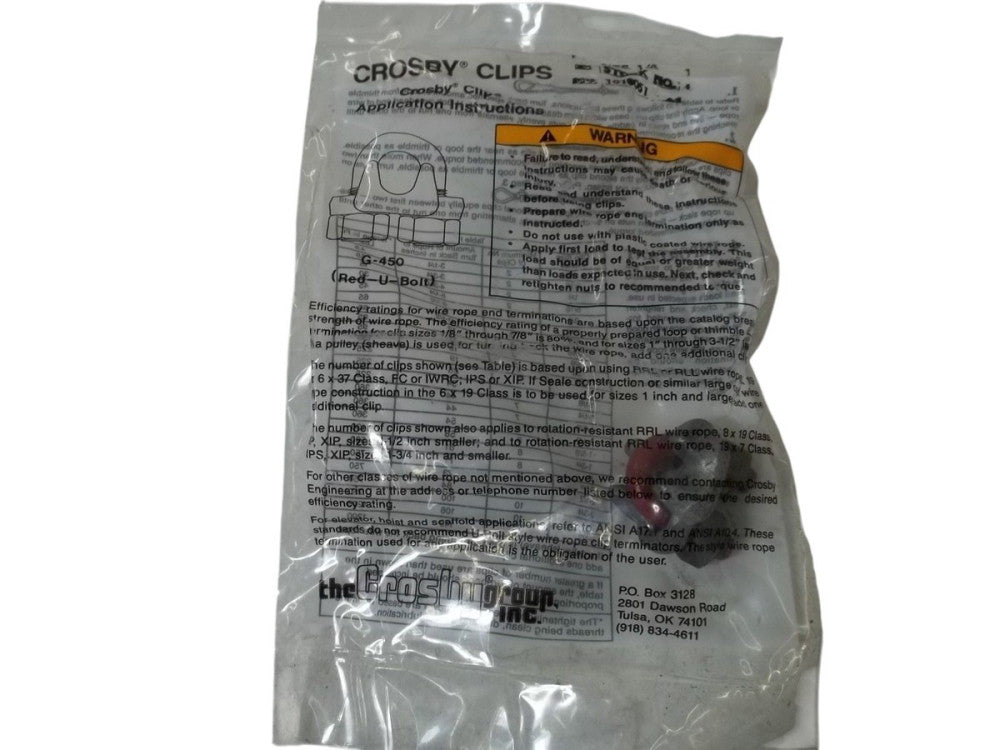 CROSBY CLIPS G-450 (RED-U-BOLT) 1/4 NSMP