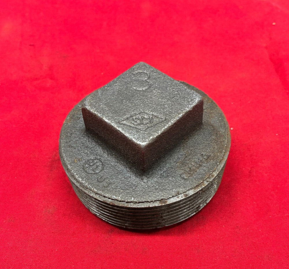 UNBRANDED 3" STEEL SQUARE HEAD PIPE PLUG HEAD LENGTH: 1-5/8"