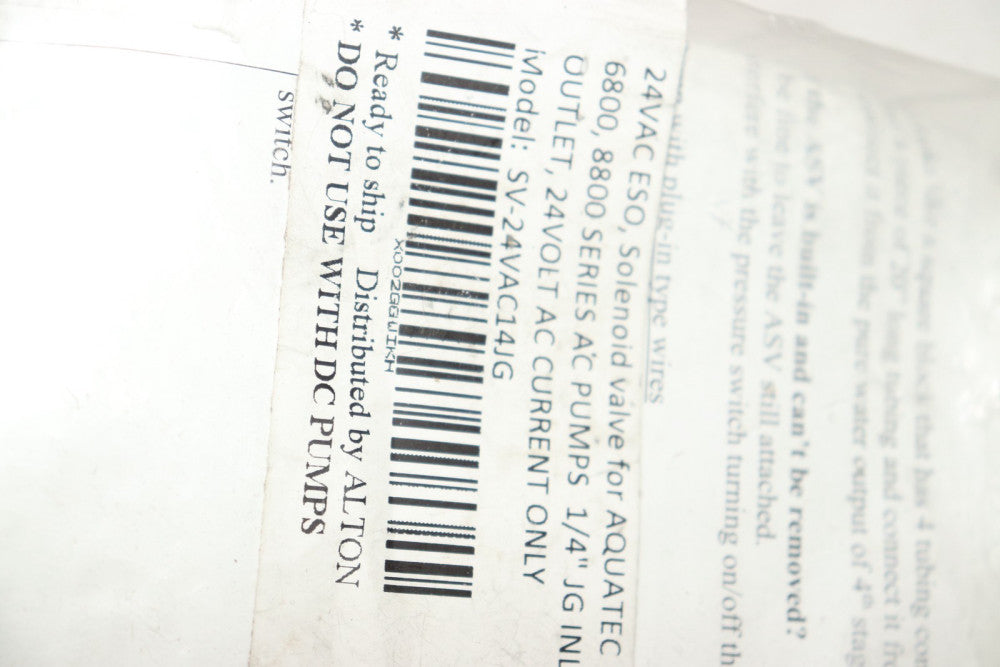 Shut Off Solenoid Valve 24V AC 1/4" SV-24VAC14JG
