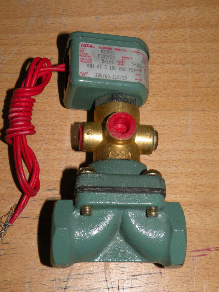 ASCO Red-Hat 8335B1 Solenoid Valve 120VAC  1/2" NPT 5-100 PSIG Water or Air
