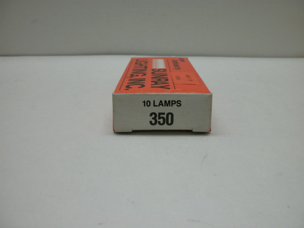 SUNRAY 350 MINIATURE LAMP BULBS 6.3V 0.15A MIDGET FLANGE (LOT OF 10) NEW IN BOX