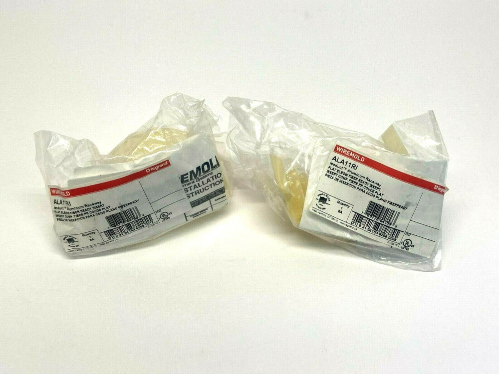Wiremold ALA11RI Isoduct Aluminum Raceway Flat Elbow Fiber Ready Insert LOT OF 2