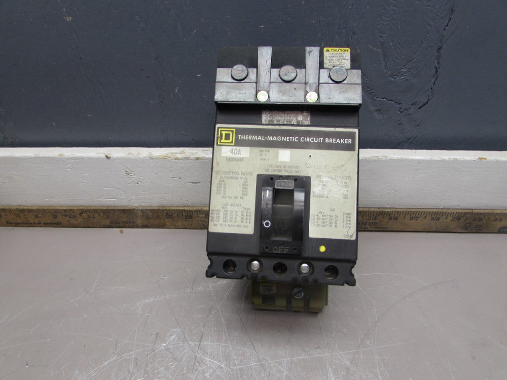 SQUARE D FAB36040  , I-LINE CIRCUIT BREAKER ,3P/600V/40A, TAKEOUT! MAKE OFFER!