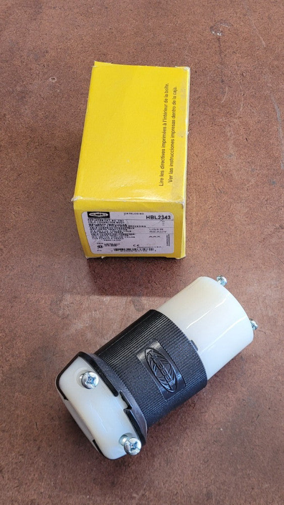 Hubbell HBL2343 Twist Lock Connector Body 20A 480VAC 2P 3W Grounding