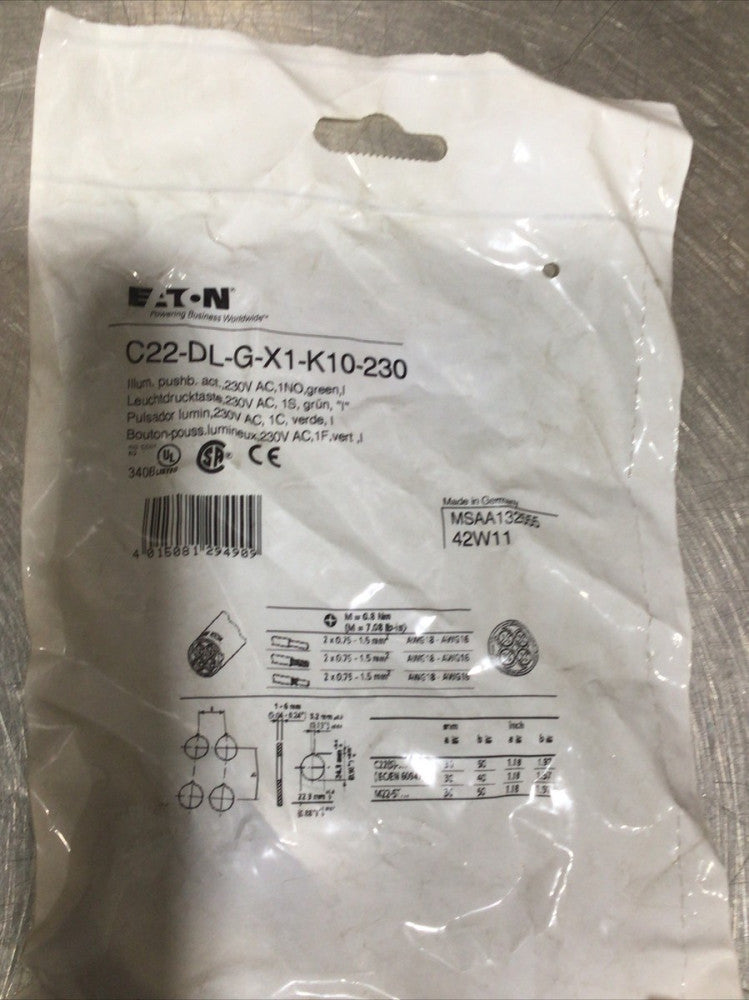 Eaton NSB C22-DL-G-K10-230 Pushbuttons Nos Surplus