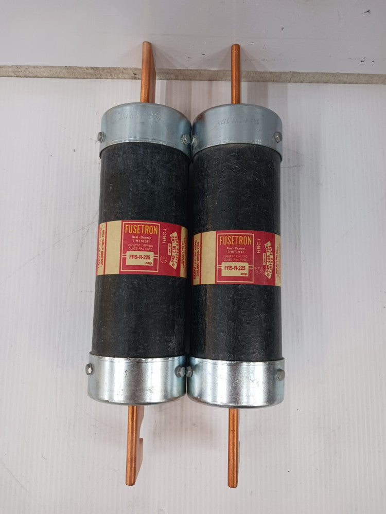 Lot of Two) Bussmann Fusetron 225A Dual-Element Time-Delay RK5 Fuse FRS-R-225