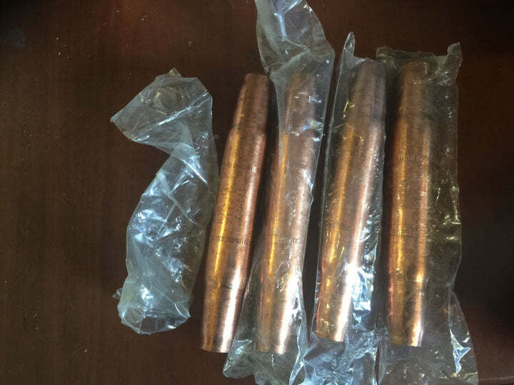 (4) FARGO GL-117 COPPER LINE SPLICE 2/0 SOL 1/0 STR OAL 5 3/4 IN OVERHEAD WIRE