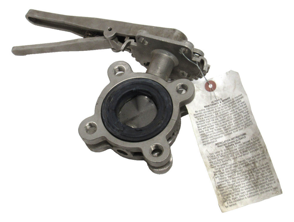NEW ULTRAFLO 02392732F516 BUTTERFLY VALVE 2" 316 STAINLESS EPDM FDA