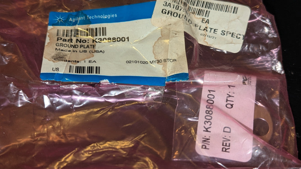 Agilent K3088001 Ground Slit Plate for 959, 959D Leak Detector New & Sealed