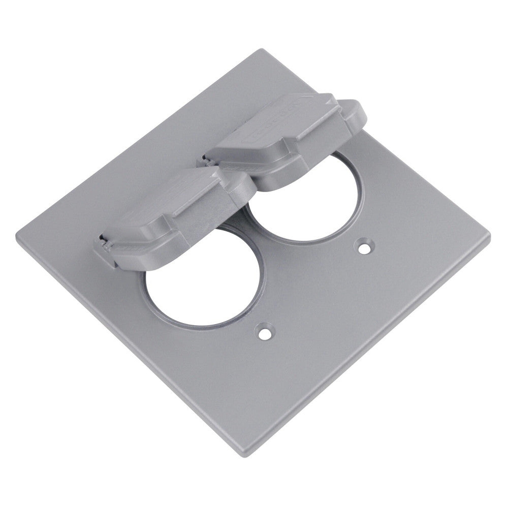 Red Dot 2CCS DRY-TITE 2-Gang Weatherproof Cover; Die-Cast Aluminum, Silver