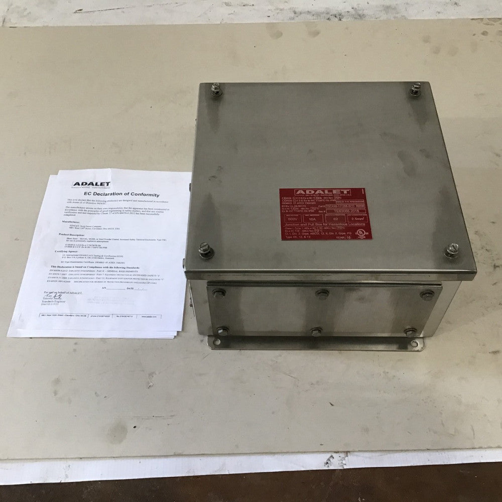 Adalet TSC4X6-121206-BCD Screw Cover Terminal Enclosure Stainless Steel 600V 10A