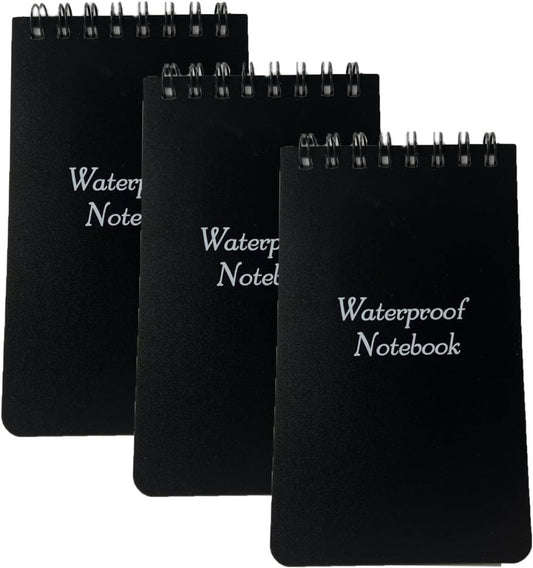 3Pcs Waterproof Notebook, 3 X 5" Police Notepad, Write in the Rain Pocket Notebo