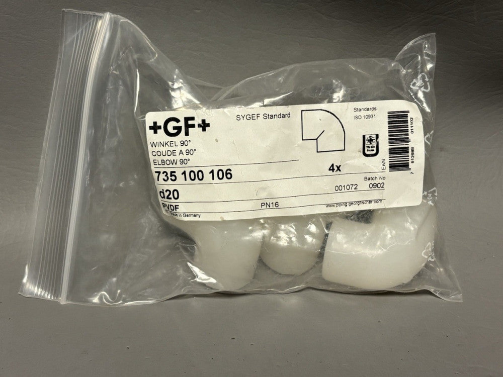 4- Georg Fischer 735.100.106 Nominal 90° Elbow D20 PVDF PN16