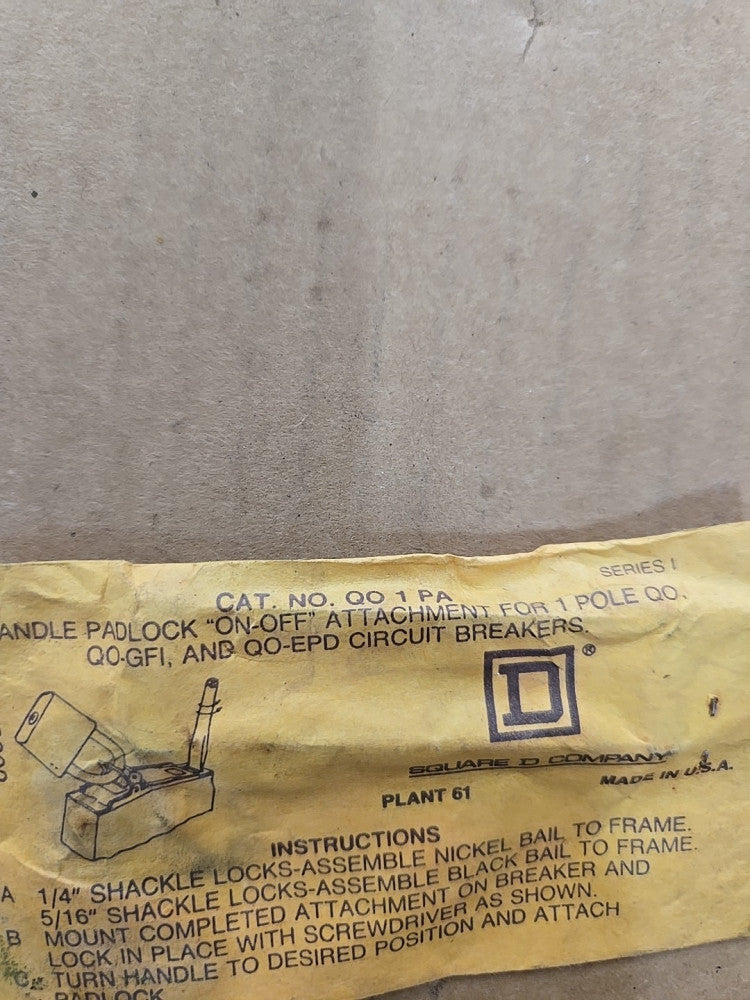Square D QO1PA Padlock Attachment Circuit Breaker, 1 Pole BAG OF 13