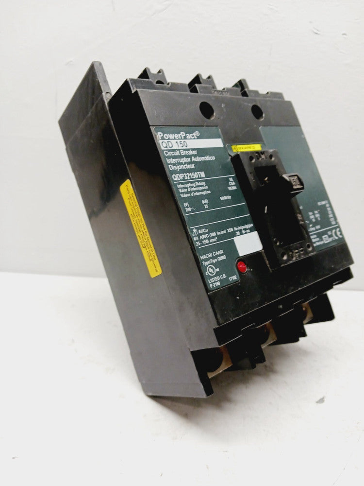 NEW SQUARE D QDP32150TM 150 AMP POWERPACT CIRCUIT BREAKER 3 POLE 240 VAC 25KA