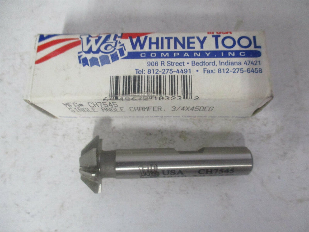 Whitney Tool (SAC750-45) 3/4 x 3/16″ 45° 8-Tooth HSS Single-Angle Cutter 