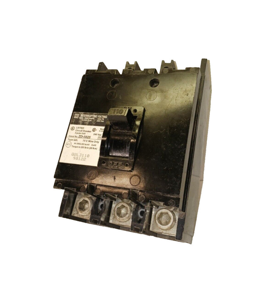 SQUARE D 110 AMP CIRCUIT BREAKER 3 POLE 240 VAC  Q2L3110