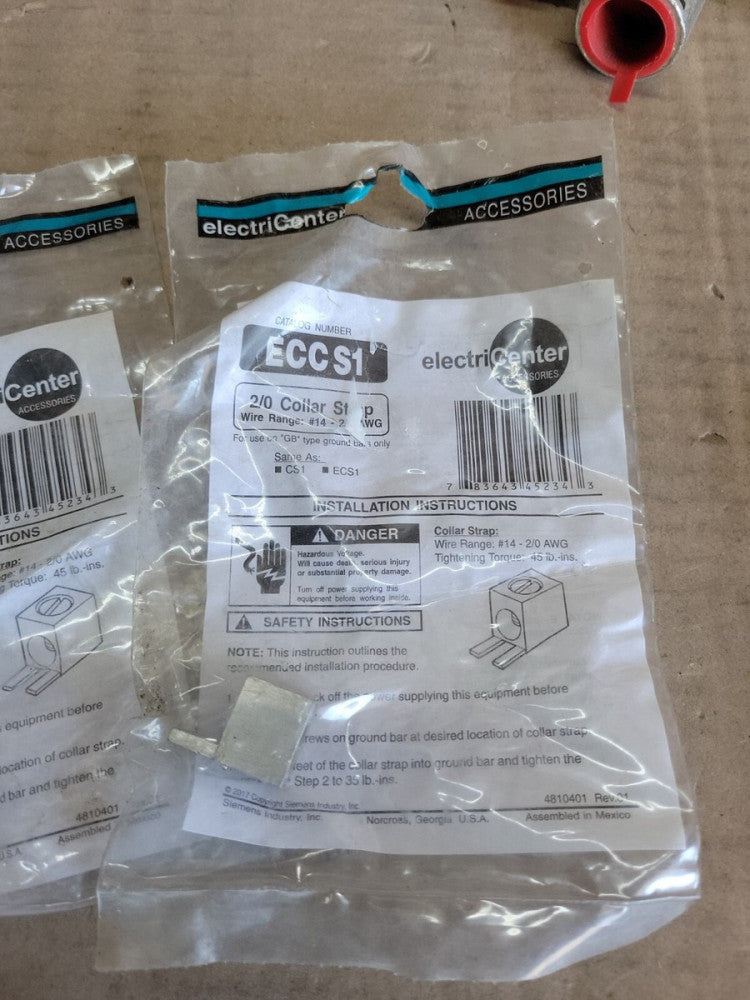 1) New! Electric Center Collar strap Ground Bar Lug Kit #14-2/0 ECCS1 