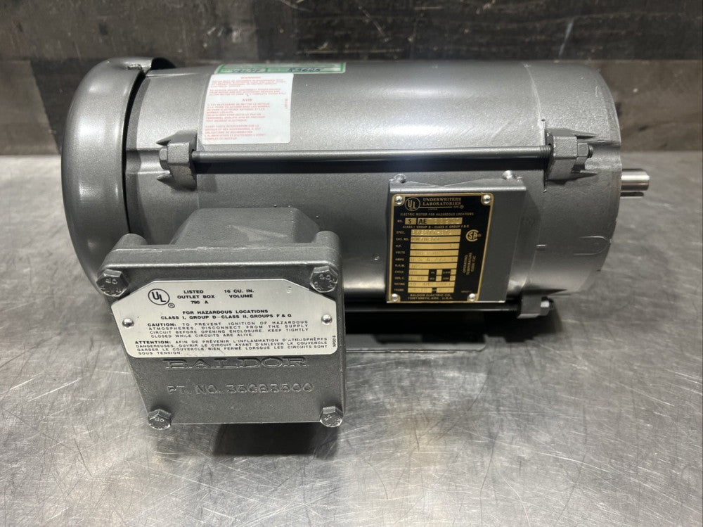 Baldor Motor Cat No. CM7037T 2HP 208-230/460V 1725RPM 145TC 3PH Nos Surplus