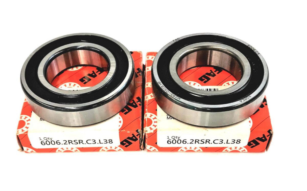 FAG DEEP GROOVE BALL BEARING 6006.2RSR.C3.L38 [LOT OF 2] NOS