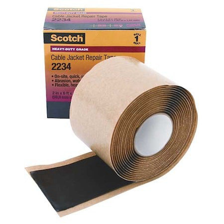 3M 2234-2X6ft Mastic Tape, 60 Mil, 2" X 6 Ft., Black
