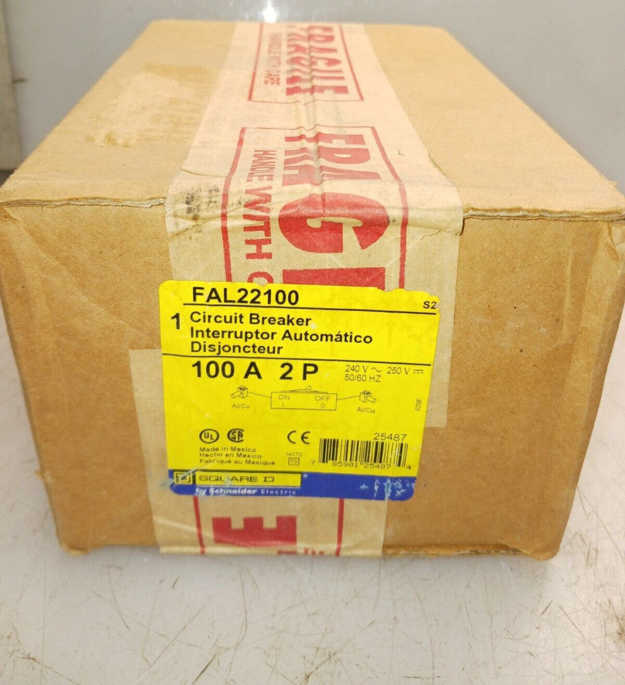 NEW SEALED SQUARE D FAL22100 CIRCUIT BREAKER 100 AMP 2P 240 VAC 10kA